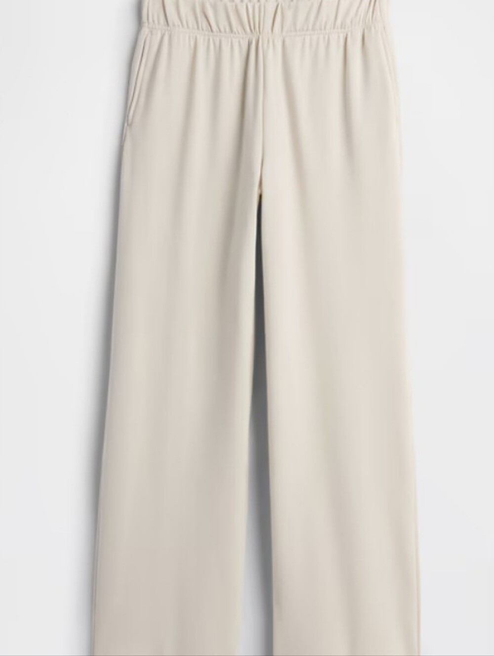 Gap Cloudlight Relaxed Wide-Leg Pull-On Pants in Cream